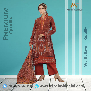 Luxury Pakistani Digital Print Lawn Cotton Three Piece.