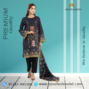 Luxury Pakistani Digital Print Lawn Cotton Three Piece.