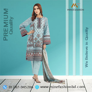 Luxury Pakistani Digital Print Lawn Cotton Three Piece.