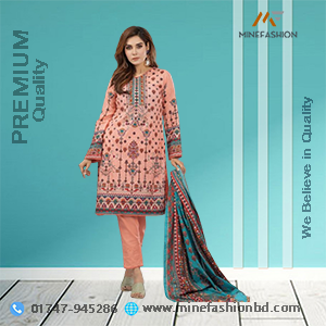 Luxury Pakistani Digital Print Lawn Cotton Three Piece.