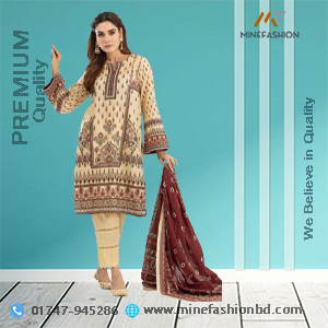 Luxury Pakistani Digital Print Lawn Cotton Three Piece.