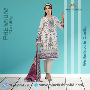 Luxury Pakistani Digital Print Lawn Cotton Three Piece.