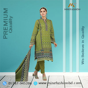 Luxury Pakistani Digital Print Lawn Cotton Three Piece.