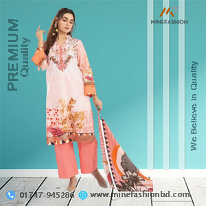 Luxury Pakistani Digital Print Lawn Cotton Three Piece.